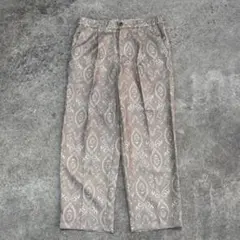 RAGEBLUE ジャガードスラックス ペイズリー柄 ゴールド M