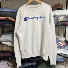 梅*子様 アメリカ古着Champion ホワイト スウェットシャツ米S日L表記