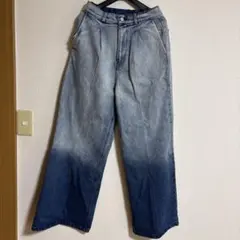 グラデーション ワイドレッグ デニムパンツ