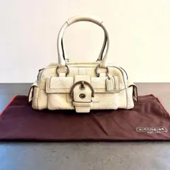 COACH Soho Signature Satchel Bag White
