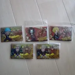 ONE PIECE GOLDセブンイレブン限定チョコ缶バッジ　4種類　5点セット