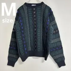 CORSINI ITALY マルチカラー 総柄 メンズ ヴィンテージ ニット　M