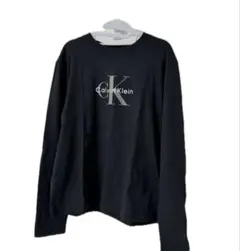 Calvin Klein モノグラムロゴクルーネックロングスリーブカットソー
