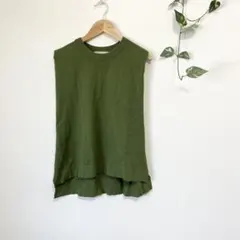 【ROPEPICNIC】ロペピクニック　ノースリーブニット　トップス　緑色