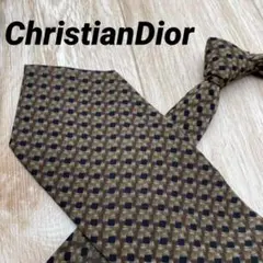 ✨極美品✨ChristianDior ネクタイ ひし形 ドット グリーン シルク