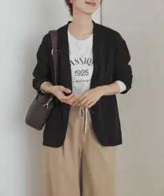 URBANRESEARCHDOORS ノーカラージャケット　ブラック