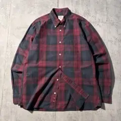 古着 Brooks Brothers 長袖 チェック BDシャツ マチ付き XL