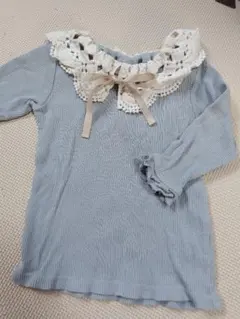 バースデイ　サックス　レース襟　トップス 80cm