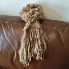 ファー　マフラー　ベージュ　大判