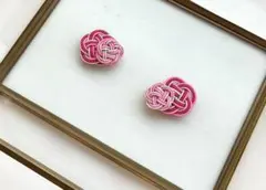 水引アクセサリーピアス・イヤリング　花　カメリア　結婚式　プレゼント　披露宴