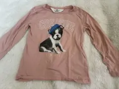 H&M ロンT 長袖Tシャツ ピンク ボストンテリア 1992 CREATIVE