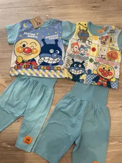 新品　アンパンマン　バイキンマン 半袖　パジャマ　80サイズ　２枚セット　水色