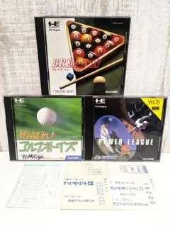PCエンジン スポーツゲーム 3作品 まとめ売り ハガキ付 ハドソン メサイヤ
