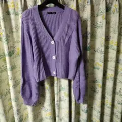 SHEIN ラベンダー 長袖カーディガン M