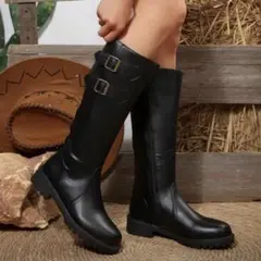 shien ロングブーツ ブラック　25cm