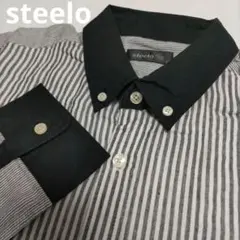 未使用 steelo スティーロ 長袖 切替 デザイン ボタンダウン シャツ