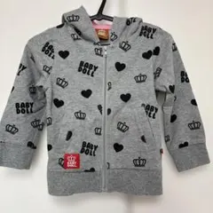 【美品】BABY DOLL グレー パーカー　90
