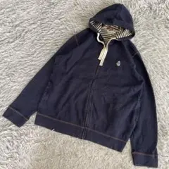 Hush Puppies ハッシュパピーズ　ジップパーカー　ワンポイントロゴ　L