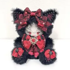 にじぱぺっと♡10cmサイズ ぬい服♡ブラック♡おすわり♡ねこちゃん♡