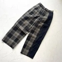 【新品未使用】ROSIER 日本製 コットン チェック柄 タックパンツ