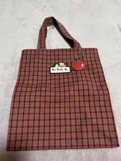 familiar ファミリア　赤チェックトートバッグ　大