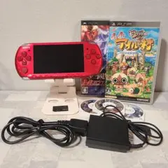 【美品】SONY PSP 3000 ラディアントレッド 本体 ソフト 充電器