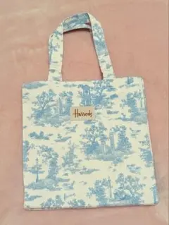 Harrods トワルドジュイ　トートバッグ ブルー　Sサイズ　ハロッズ