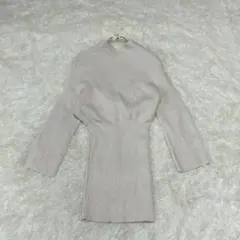 美品✨ グレイル ニット ワンピース アイボリー リブ カシュクール フレア袖