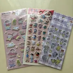 正規品クレヨンしんちゃん・ポケモン シール３枚セット