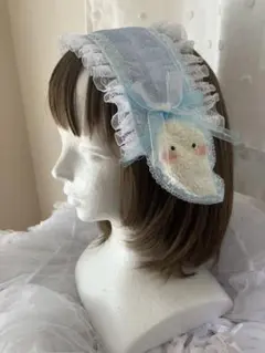 ハンドメイド一点もの　みずいろおばけちゃんヘッドドレス