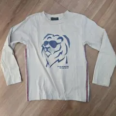 ライオンプリント 長袖Tシャツ ベージュ