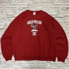 00s ジャージーズ スウェット レッド レスリング チームロゴ USA古着