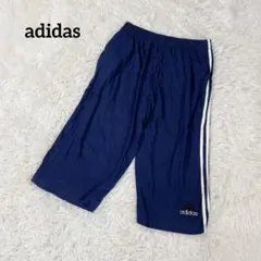 アディダス ハーフパンツ ネイビー L ライン入り スポーツ　薄手 3246
