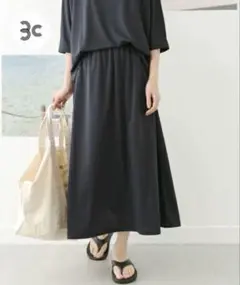 アーバンリサーチドアーズ add fabrics イージースカート　ネイビーのサムネイル
