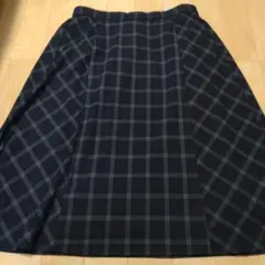 しまむら　ヒナスタイル　4L　チェック　起毛　バイアス　チェックスカート　紺