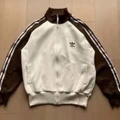 GW限定セール！希少！即決可能！adidasトラックジャケットアイボリーブラウン