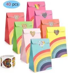 ギフトバッグ 角底袋 40枚/セット 紙袋 綺麗 紙バッグ