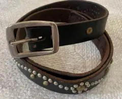 キムタク着私物HTC Flour Belt フラワースタッズ レザーベルト 34