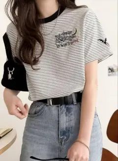 ボーダー 半袖Tシャツ classicalelf オーガニックのサムネイル