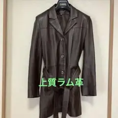 Mashad Leather ブラウンレザーコート サイズ36