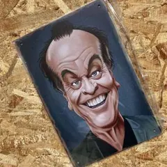 ジャック・ニコルソン カリカチュア アート　ブリキ看板