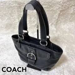 【新品未使用】 コーチ　ソーホー　ポーチ シグネチャー　 レザー　 キャンバス コーチ COACH ハンドバッグ ミニバッグ シグネチャー ポーチ