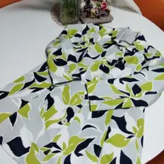 カラフル葉柄トレンチコート