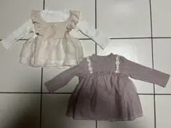 チュールワンピース　90サイズ　ピンク　ホワイト　花