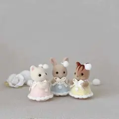 ミニチュアドール服　ワンピース3着セット　スノーホイップ