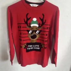 H&M トナカイ柄 クリスマスセーター レッド
