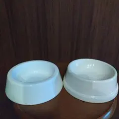 犬猫用食器 2個セット ホワイト