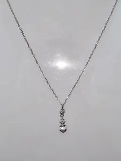 4℃ ダイヤ K10ホワイトゴールド 1.6g ハート型 41cm ネックレス