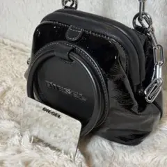 DIESELディーゼルメタルリングエナメルパテントレザー チェーンミニショルダー