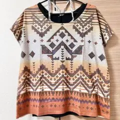 【HERE'S avenue】２点セット⭐︎オルテガ柄Tシャツ＆麻紐タンクトップ